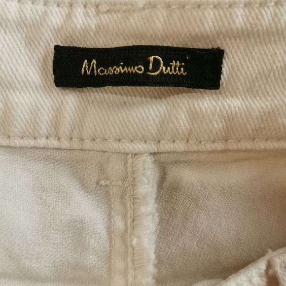 Massimo Dutti White Straight Leg High Mid Rise Ankle Length Jeans - Sz 2 - Picture 7 of 8
